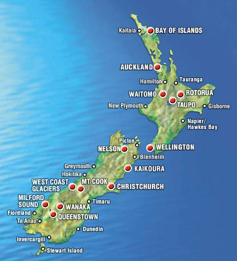 Map of New Zealand